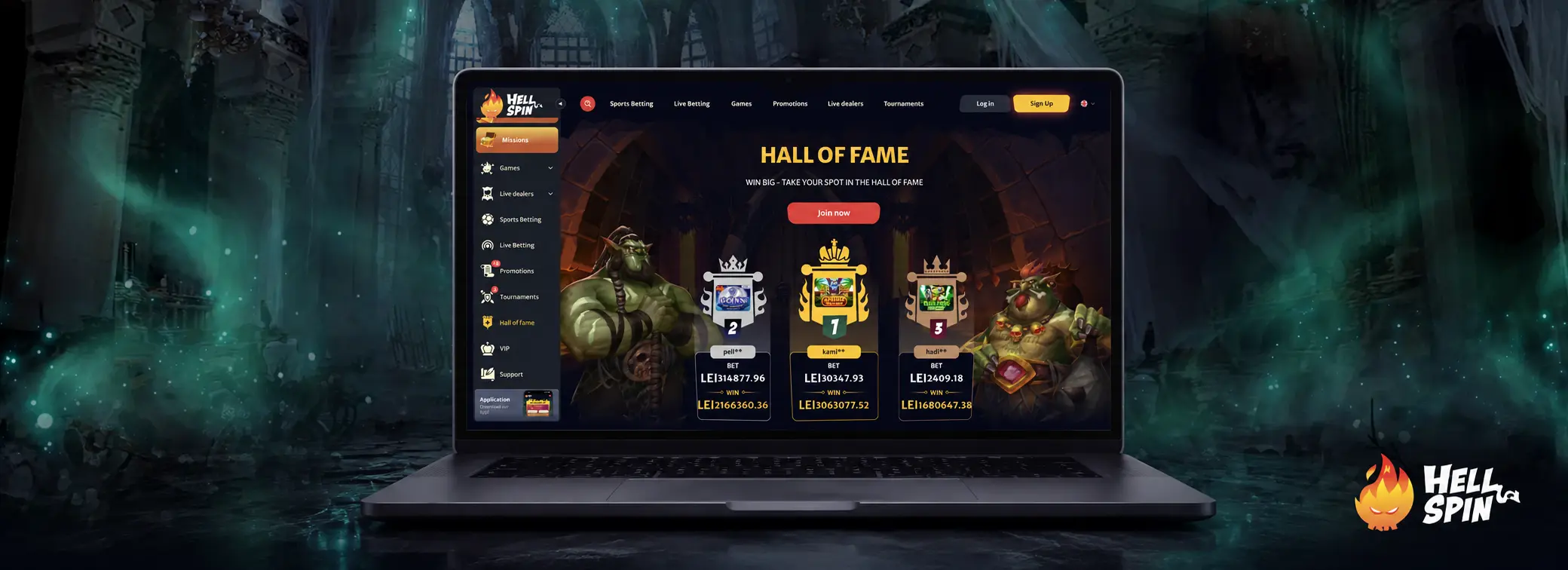 Începe jocurile live pe HellSpin